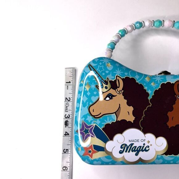Afro Unicorn Scoop Purse Tin Carry All - Picture 10 of 12